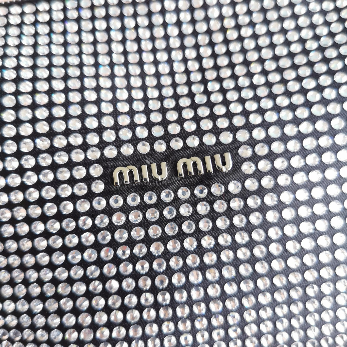 MIU MIU HANDBAG 19 IN BLACK CALFSKIN WITH CRYSTAL