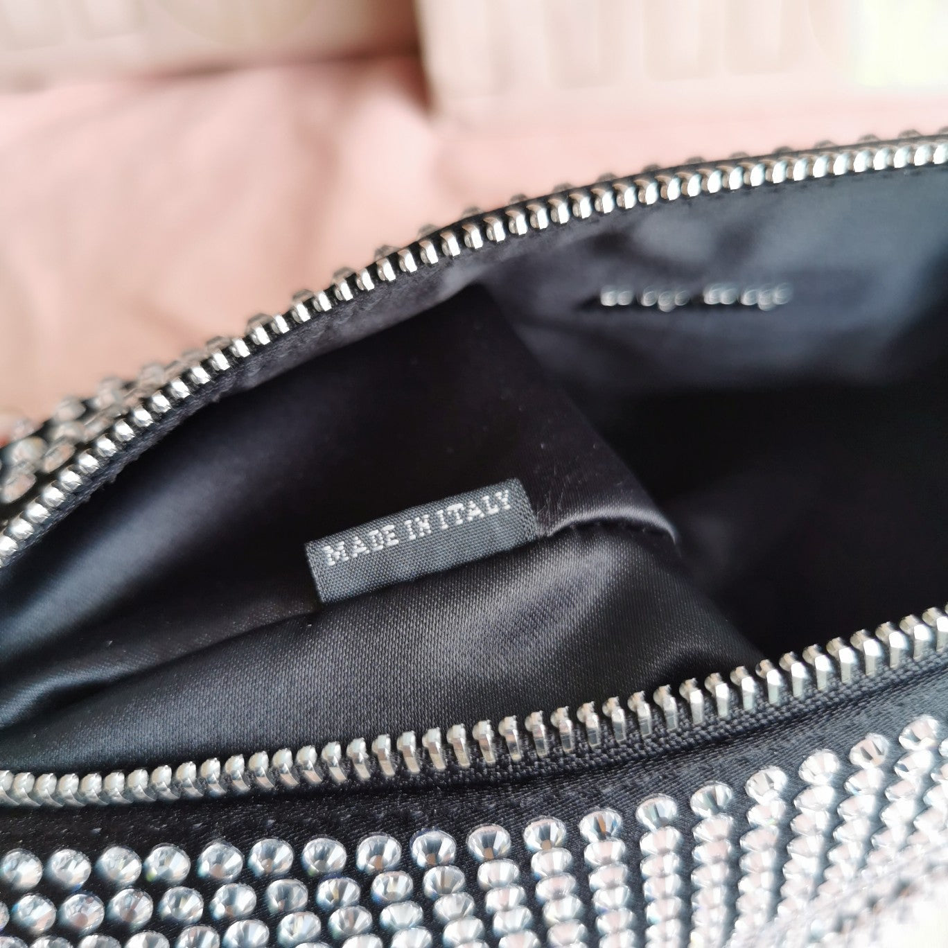 MIU MIU HANDBAG 19 IN BLACK CALFSKIN WITH CRYSTAL