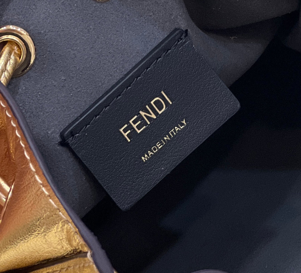 FENDI MON TRESOR 18 IN GOLD METALLIC CALFSKIN