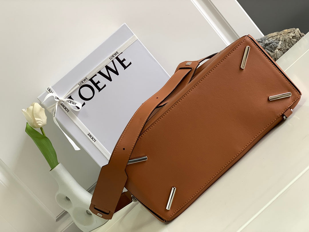 LOEWE LOE PUZZLE LARGE 35 BAG IN BRONZE BROWN CALFSKIN