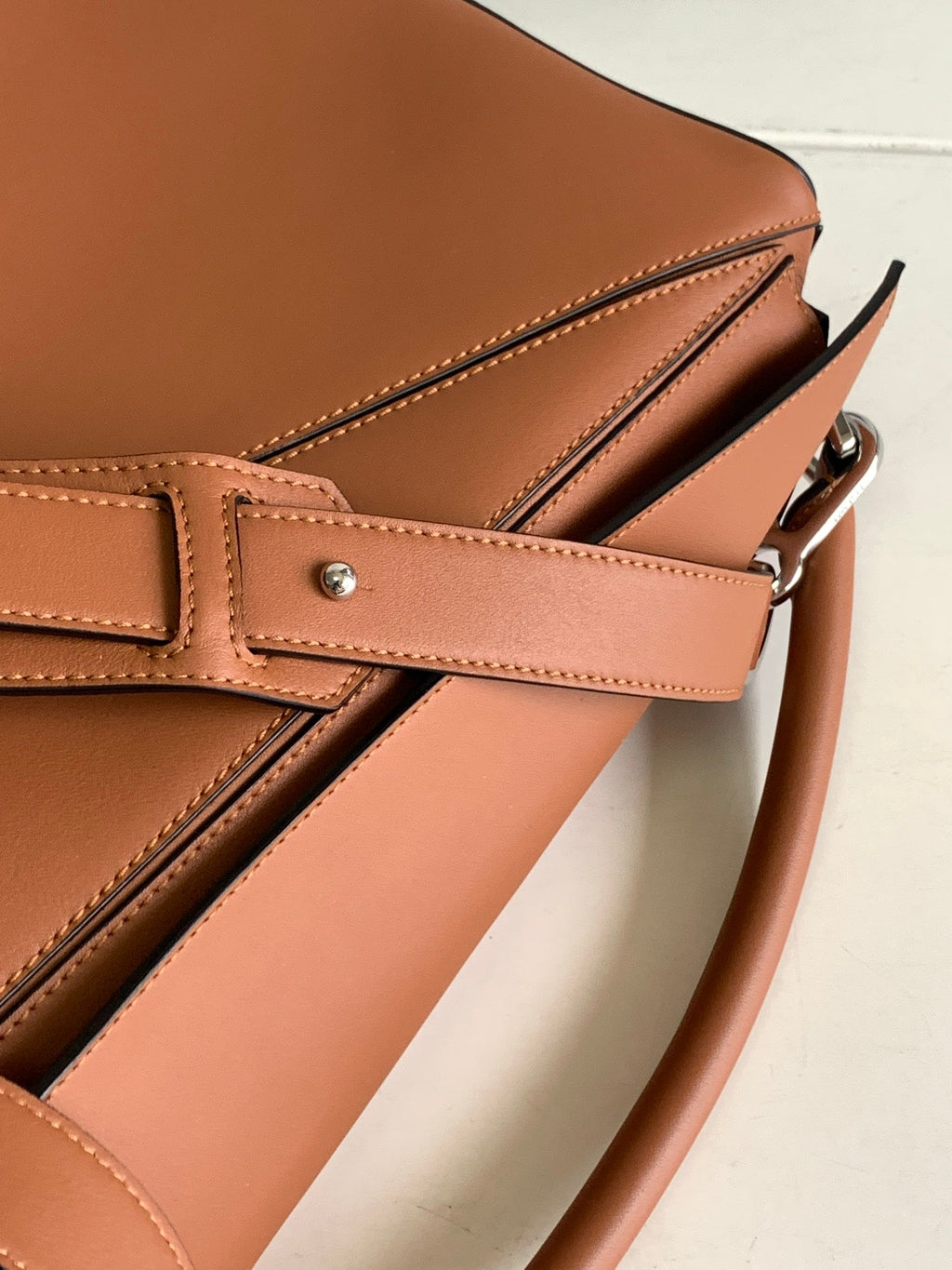 LOEWE LOE PUZZLE LARGE 35 BAG IN BRONZE BROWN CALFSKIN