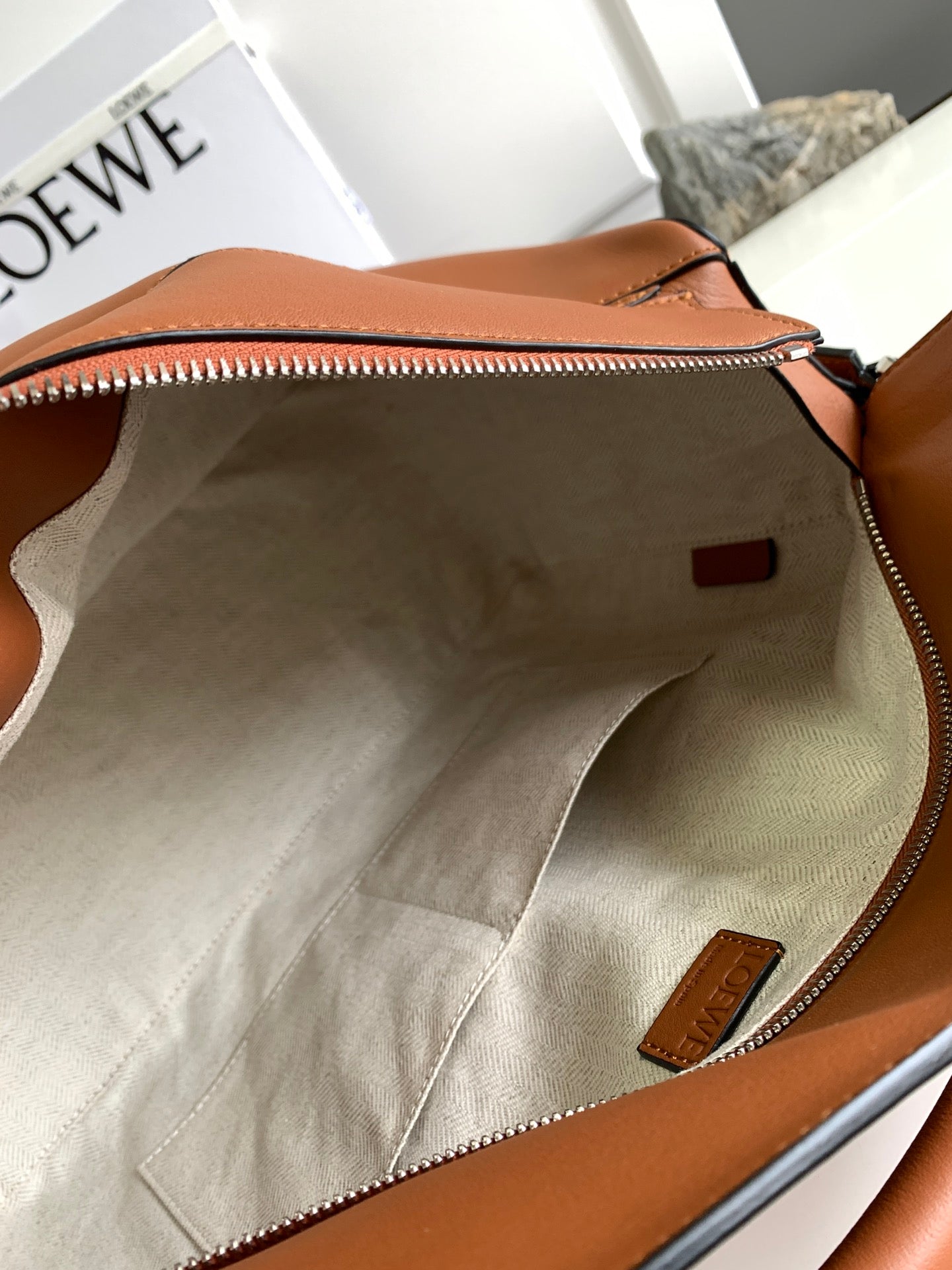 LOEWE LOE PUZZLE LARGE 35 BAG IN BRONZE BROWN CALFSKIN