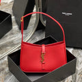 SAINT LAURENT LE 5 A 7 23 RED LAMBSKIN GOLD HARDWARE