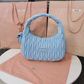 MIU MIU WANDER 28 BAG IN BLUE MINT ECO - FRIENDLY NYLON
