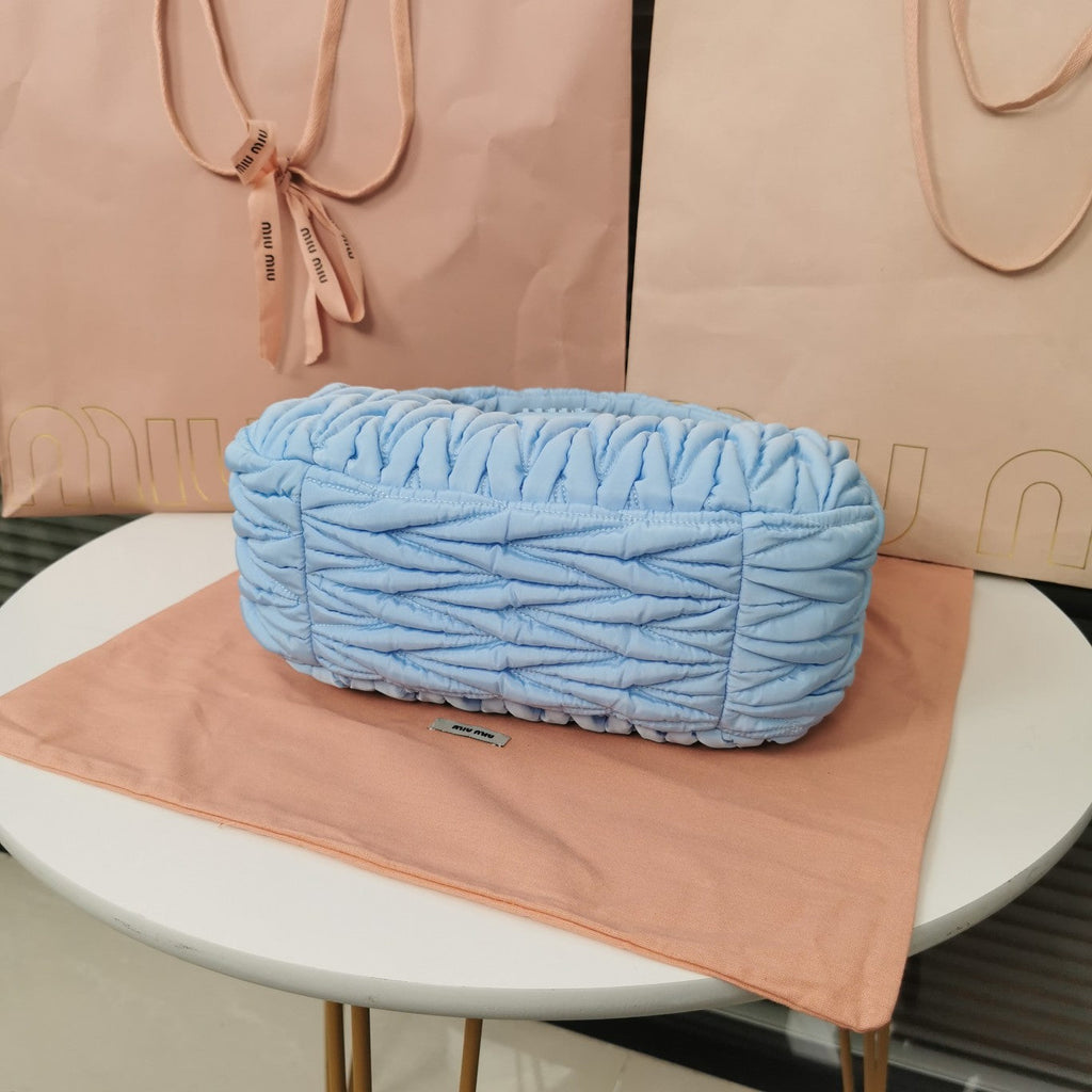 MIU MIU WANDER 28 BAG IN BLUE MINT ECO - FRIENDLY NYLON