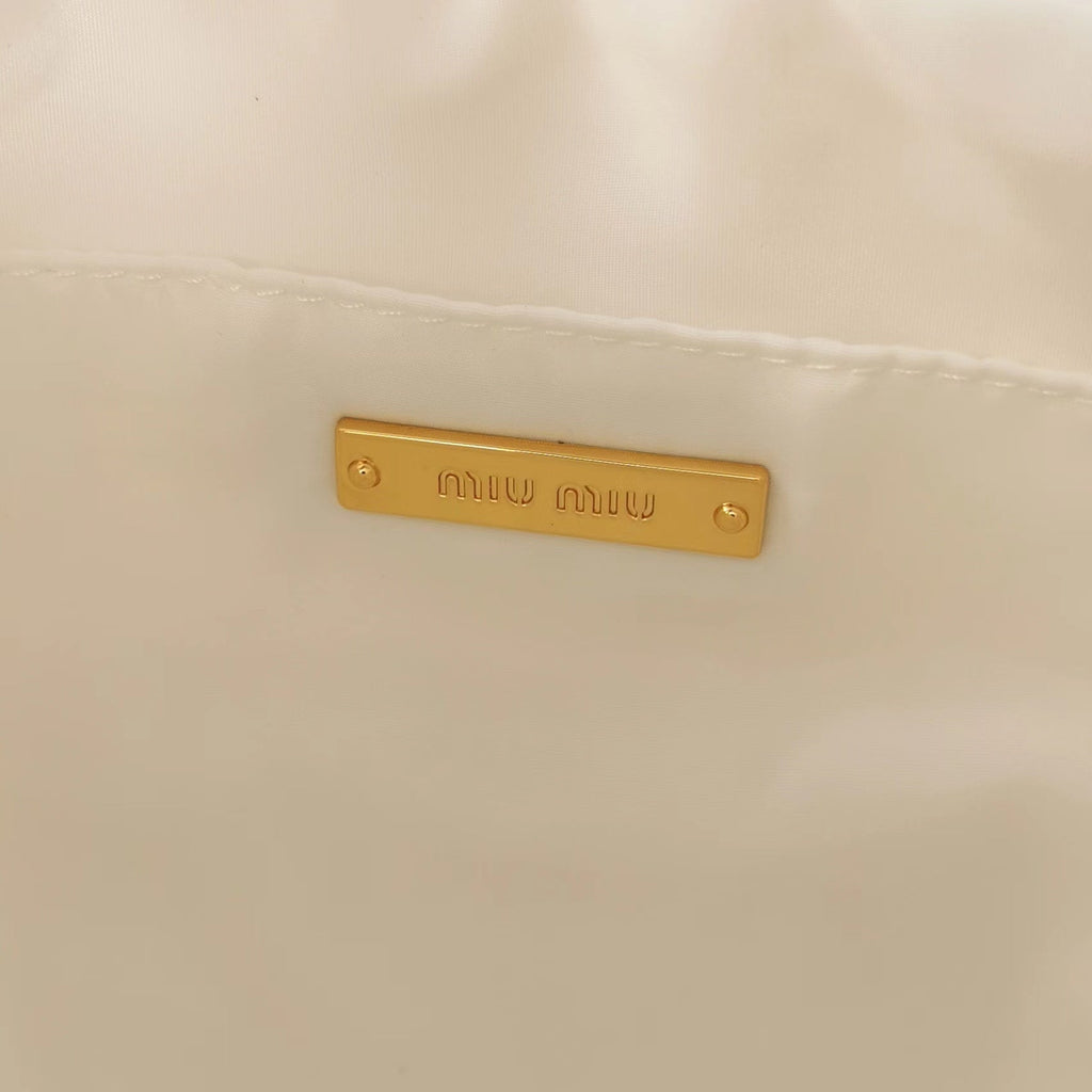 MIU MIU WANDER 28 BAG IN WHITE ECO - FRIENDLY NYLON