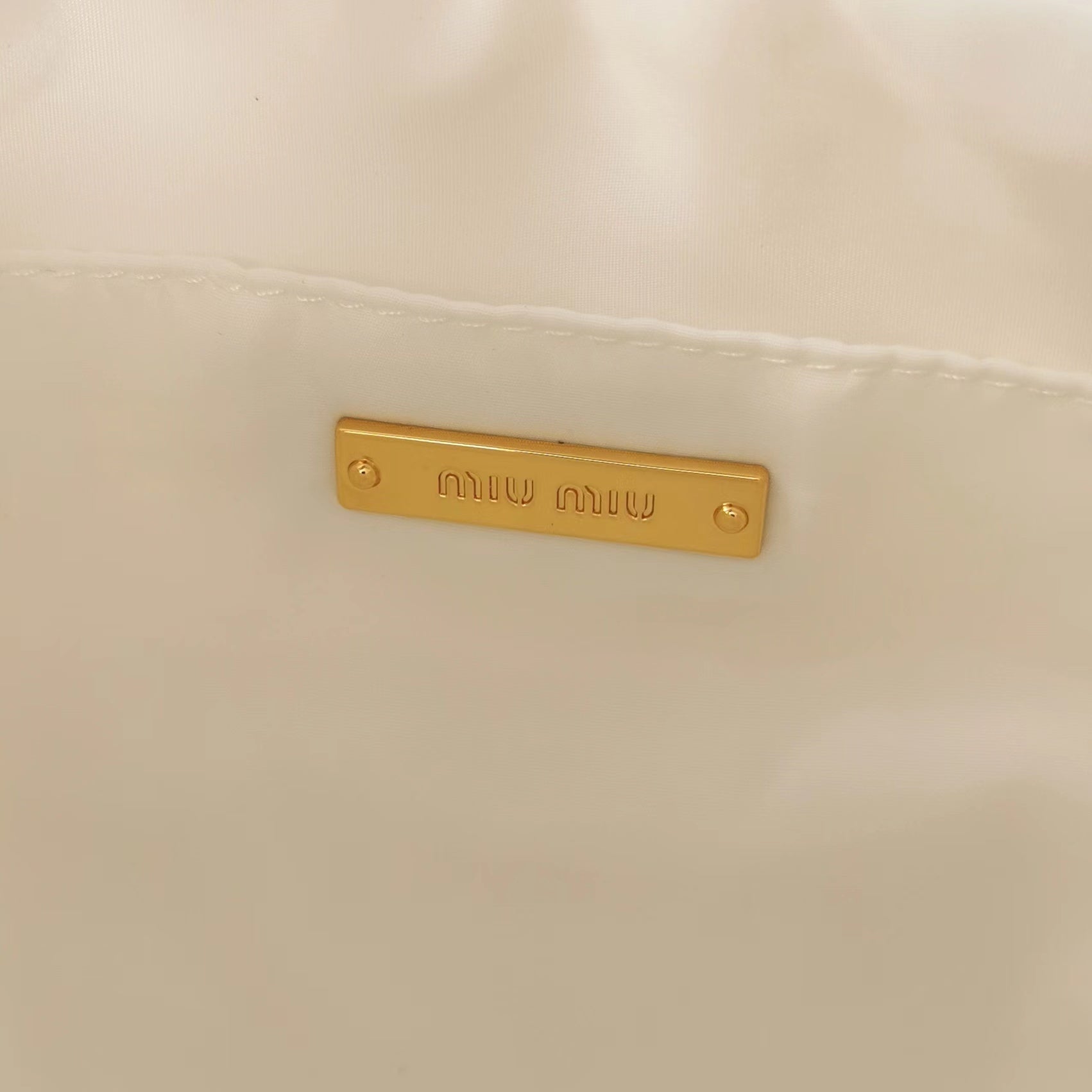MIU MIU WANDER 28 BAG IN WHITE ECO - FRIENDLY NYLON