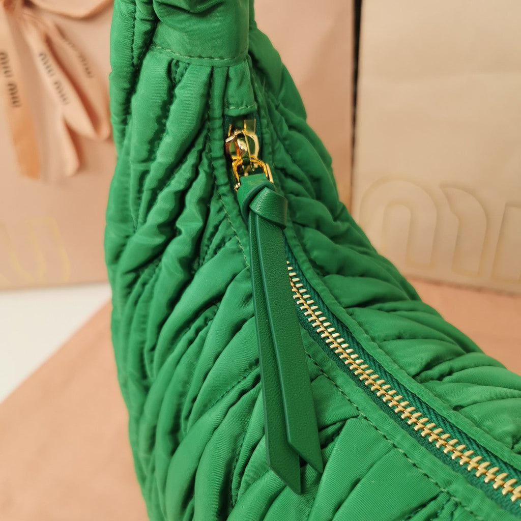 MIU MIU WANDER 28 BAG IN GREEN ECO - FRIENDLY NYLON
