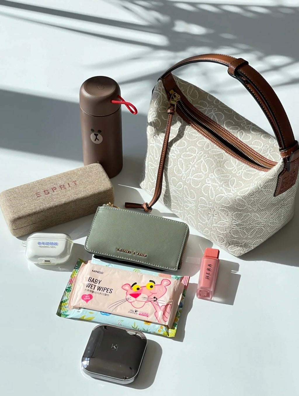 LOEWE LOE CUBI 35 BAG IN WHITE ANAGRAM JACQUARD AND CALFSKIN