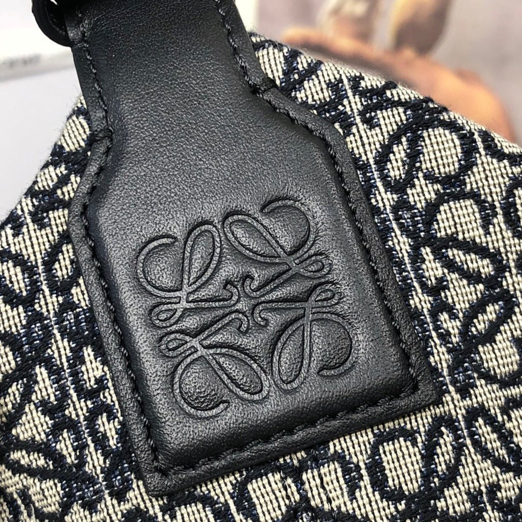LOEWE LOE CUBI 21 BAG IN WHITE MIX BLACK ANAGRAM JACQUARD