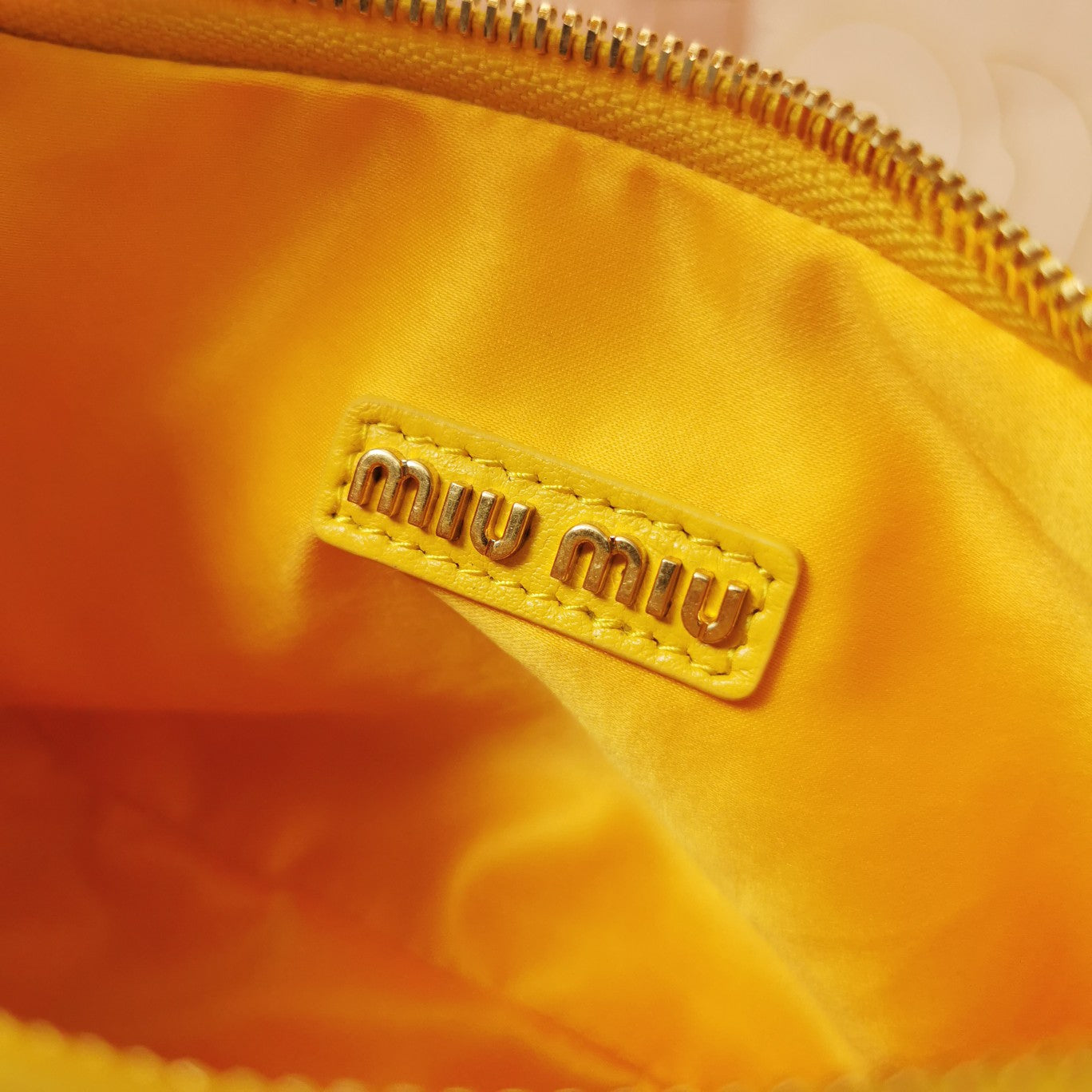 MIU MIU WANDER MATELASSÉ NAPPA HOBO BAG 23 IN YELLOW LAMBSKIN