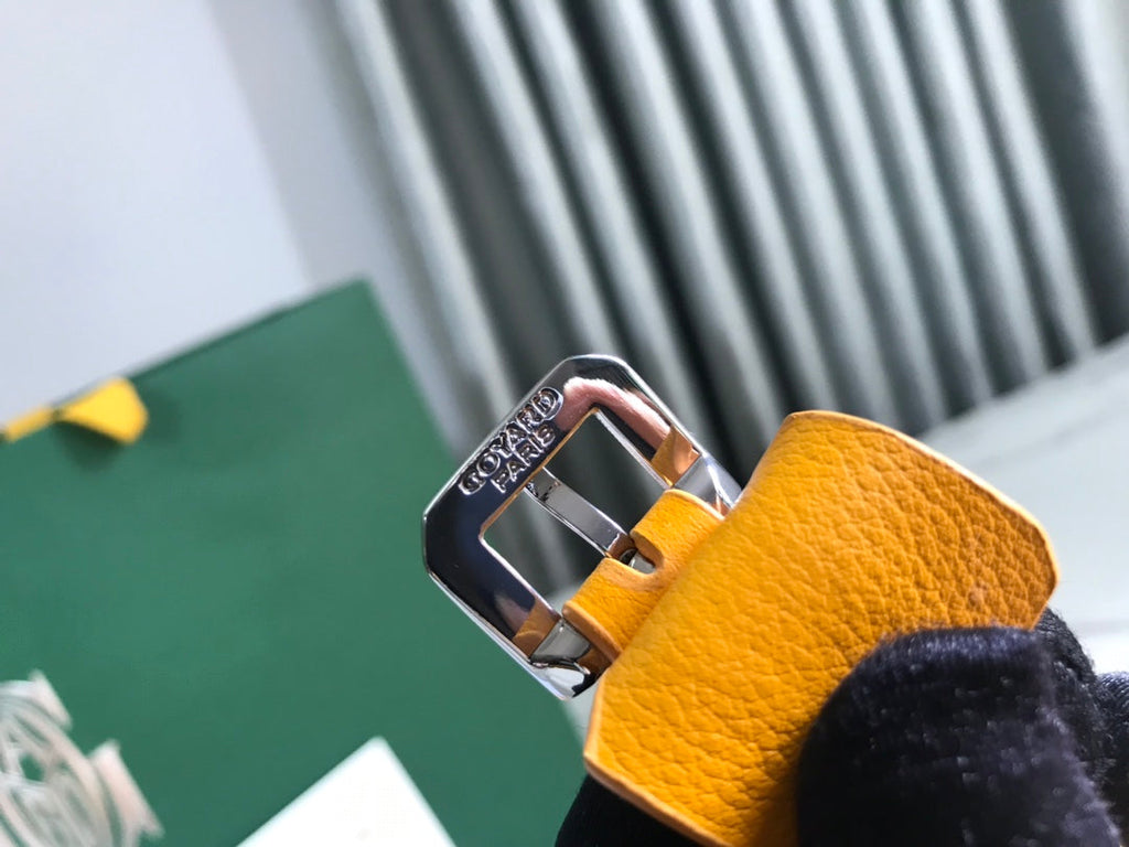 GOYARD CHIEN GRIS BAG 33 IN YELLOW GOYARDINE CANVAS AND CALFSKIN TRIM