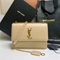SAINT LAURENT SUNSET MEDIUM 22 IN BEIGE CALFSKIN GOLD HARDWARE