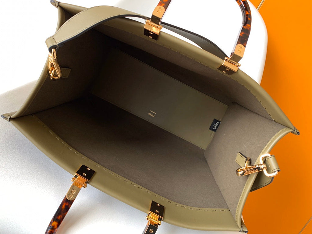 FENDI Fend Sunshine Medium Bag 35 Olive Leather