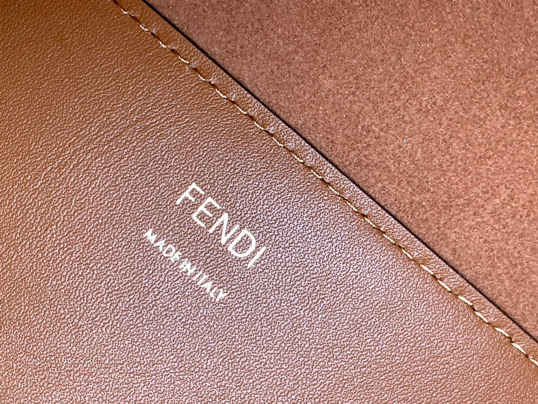 FENDI Fend Sunshine Medium Bag 35 Tan Leather