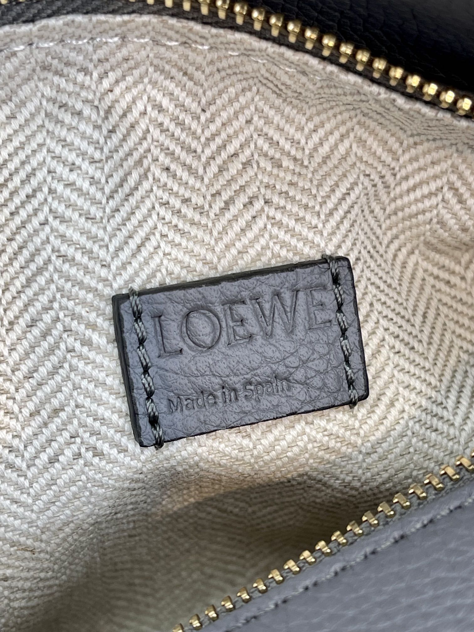 LOEWE LOE MINI 18 PUZZLE BAG IN GREY CALFSKIN