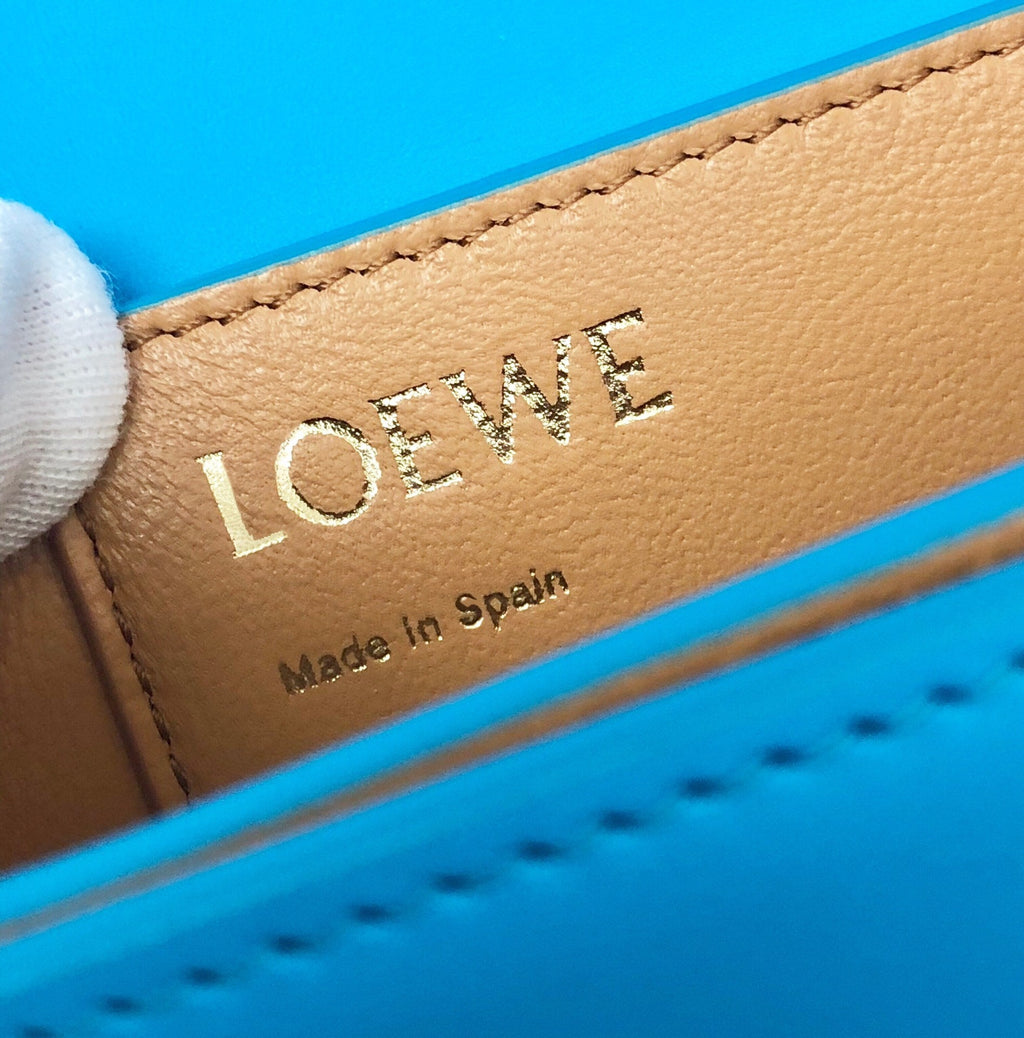 LOEWE LOE GOYA BAG 18 IN COBALT BLUE SILK CALFSKIN