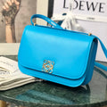 LOEWE LOE GOYA BAG 18 IN COBALT BLUE SILK CALFSKIN