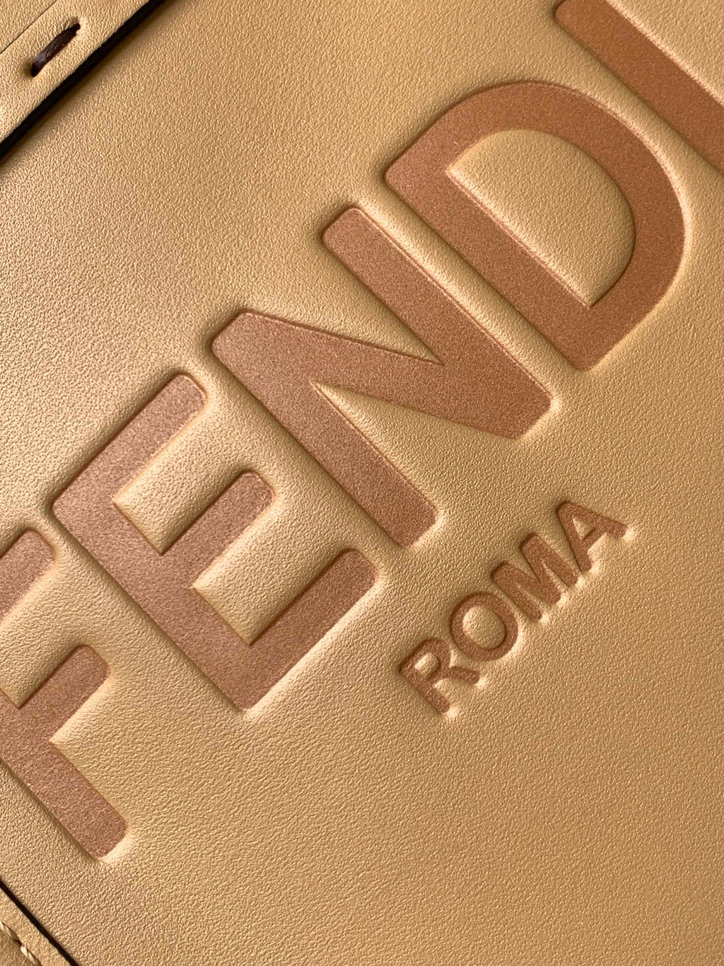 FENDI Fend Mini Sunshine Shopper Bag 18 Beige Leather