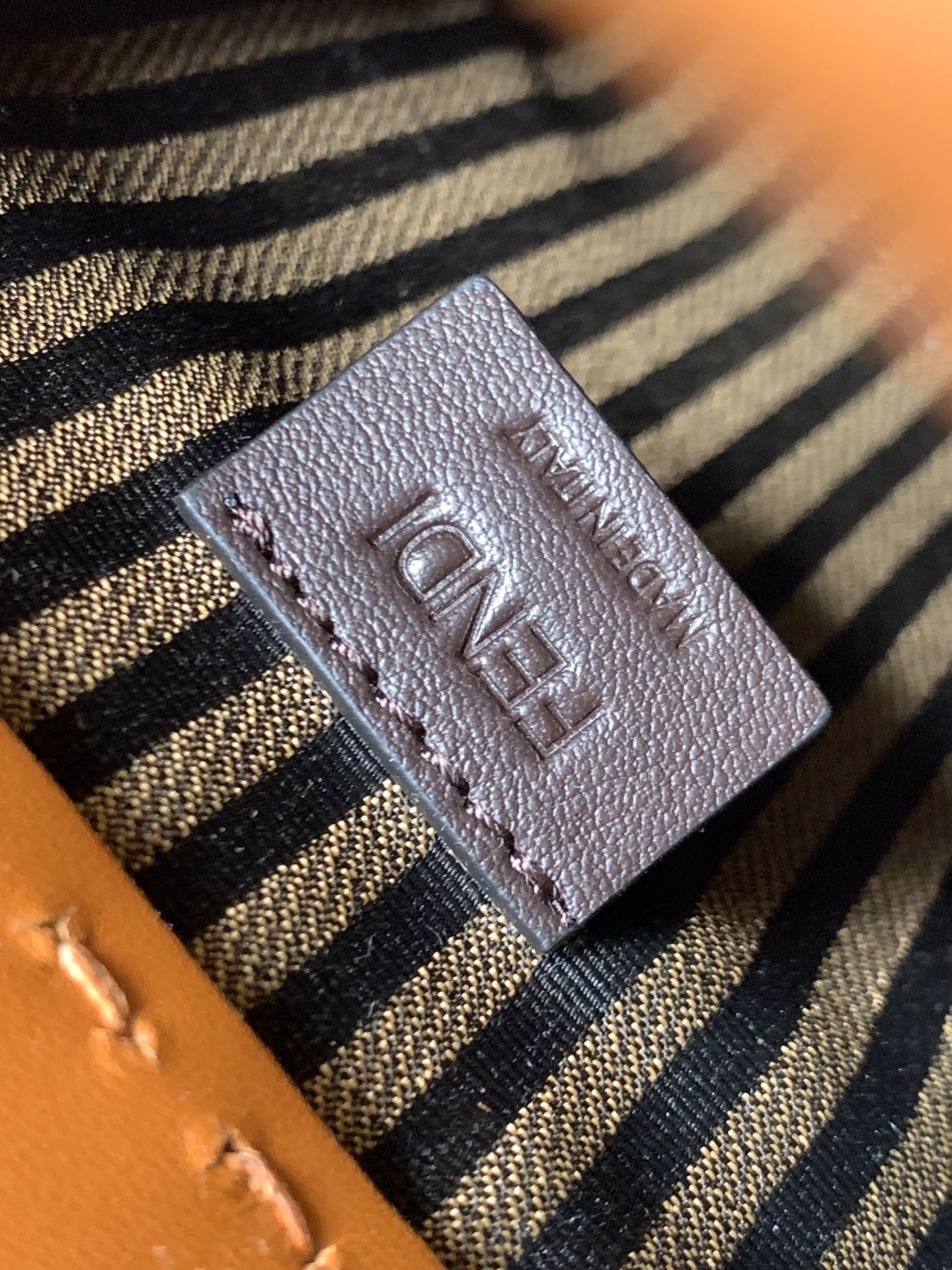 FENDI Fend Mini Sunshine Shopper Bag 18 Tan Leather
