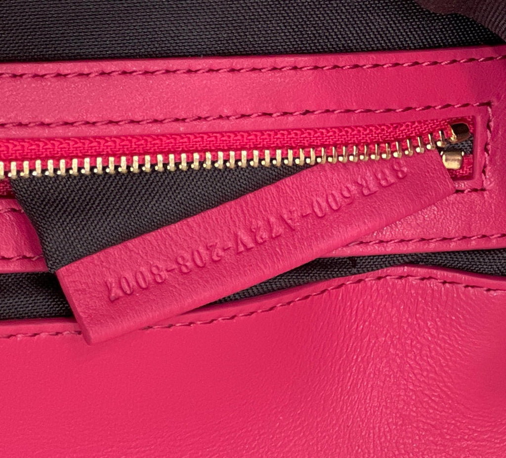FENDI BAGUETTE WITH FF MOTIF 27 IN CERISH PINK SOFT LAMBSKIN GOLD HARDWARE