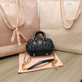 MIU MIU TOO PRETTY 17 HANDBAG BLACK LAMBSKIN