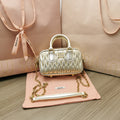 MIU MIU TOO PRETTY 17 HANDBAG GOLDEN LAMBSKIN