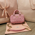 MIU MIU TOO PRETTY 17 HANDBAG IN HOT PINK LAMBSKIN
