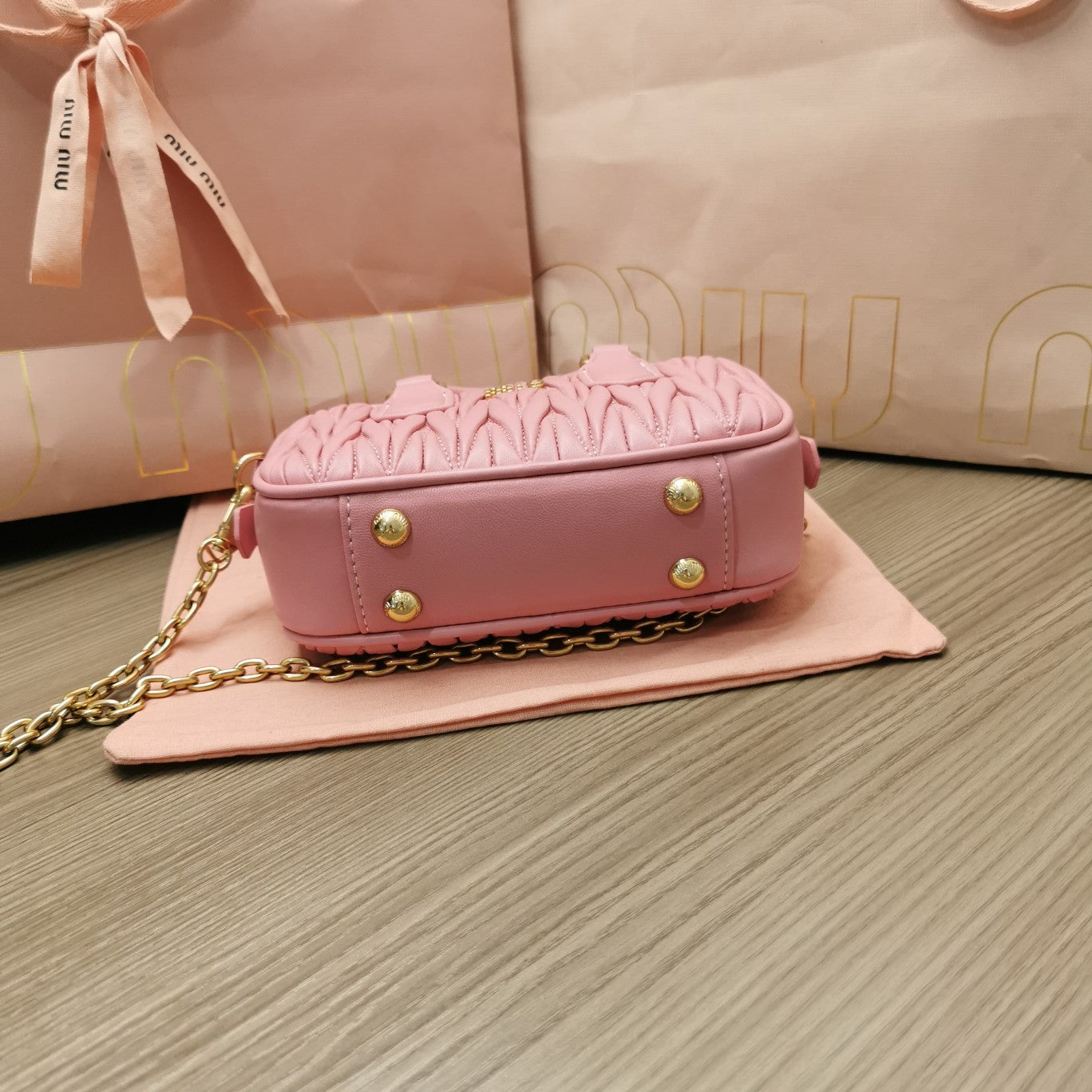 MIU MIU TOO PRETTY 17 HANDBAG IN HOT PINK LAMBSKIN