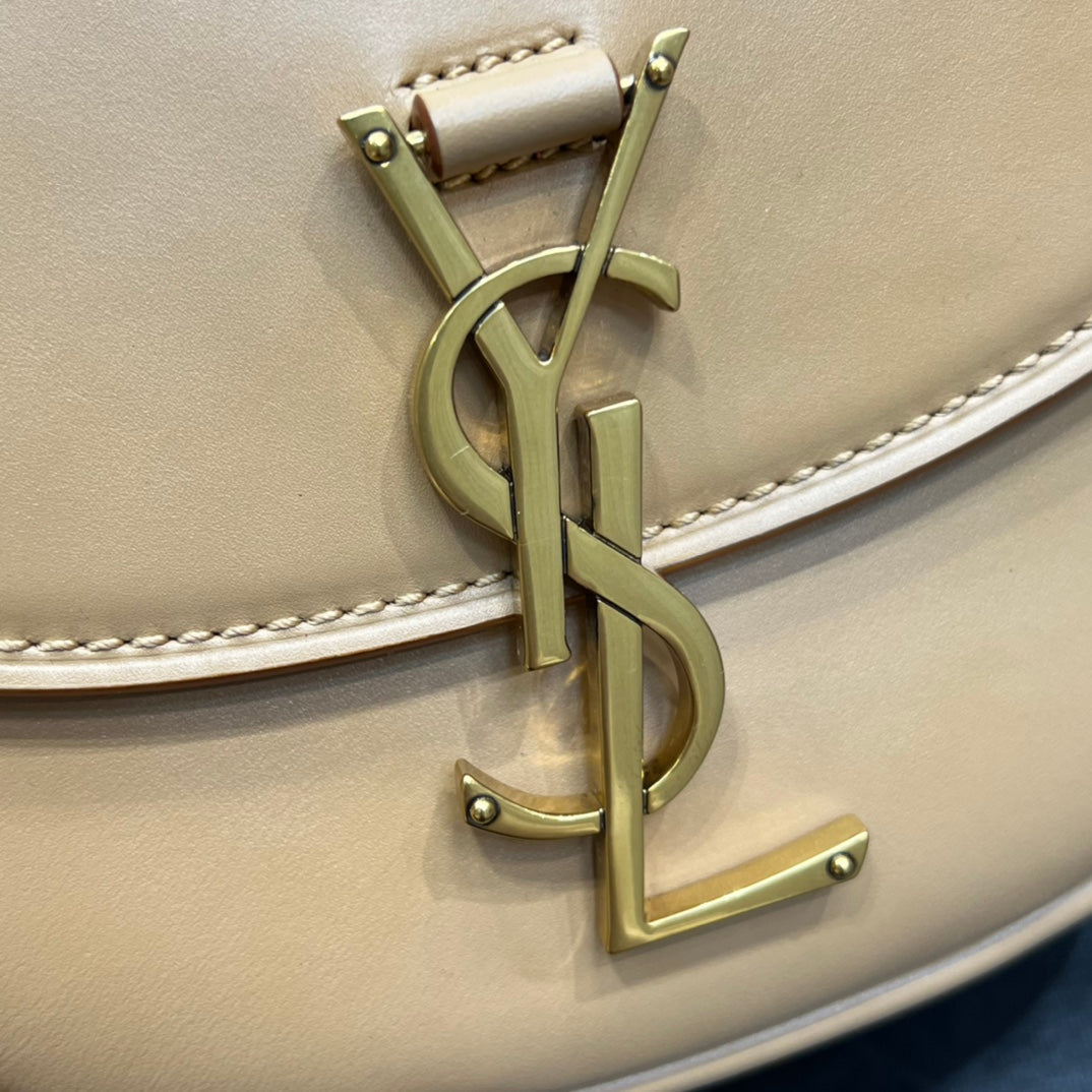SAINT LAURENT KAIA SMALL 18 HANDBAG IN YELLOW CREAM CALFSKIN