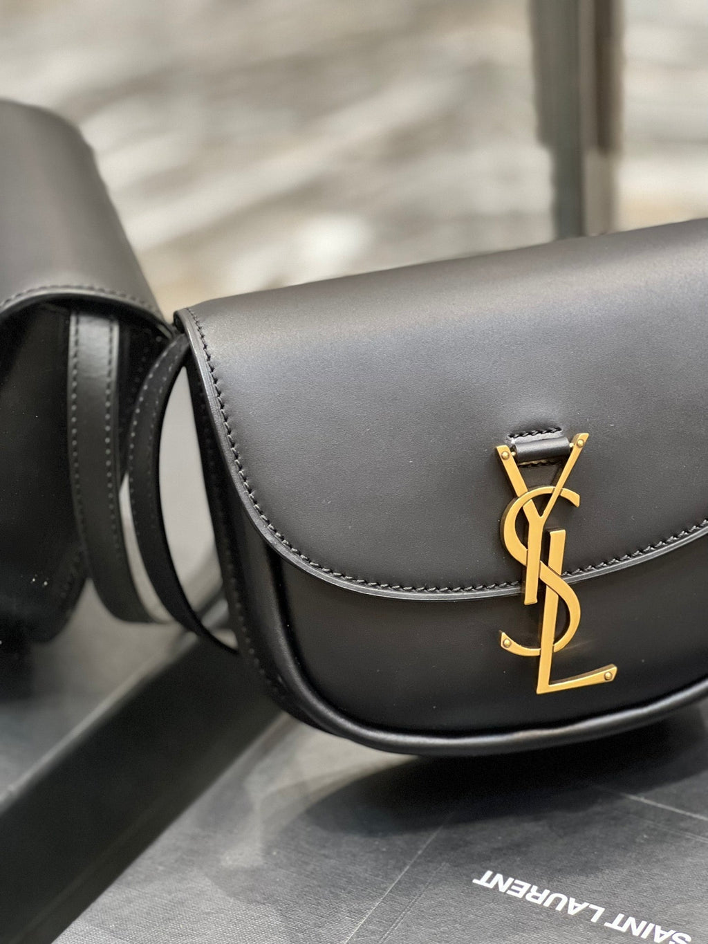 SAINT LAURENT KAIA SMALL 18 HANDBAG IN BLACK CALFSKIN