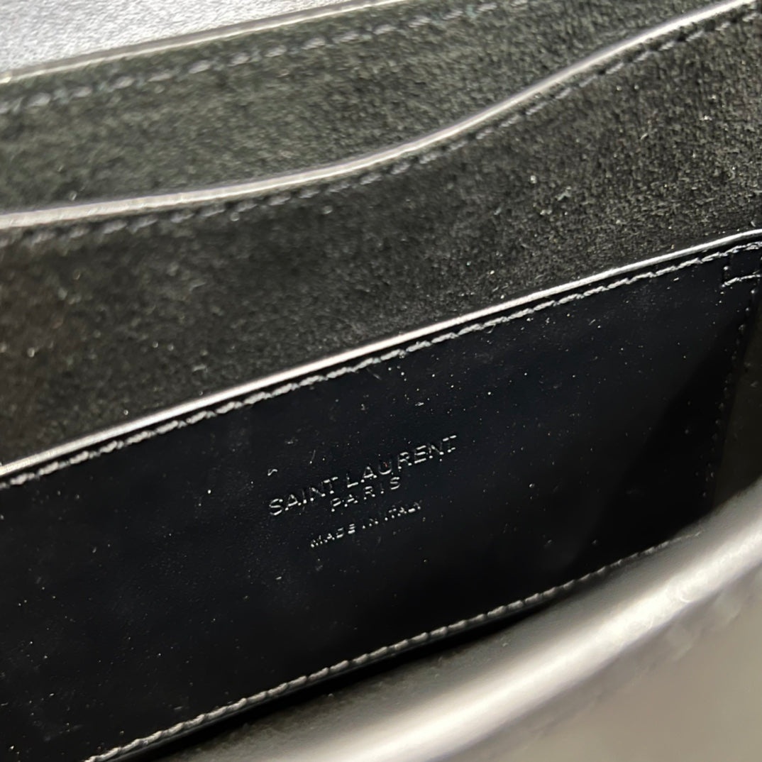 SAINT LAURENT KAIA SMALL 18 HANDBAG IN BLACK CALFSKIN