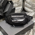 SAINT LAURENT CROSSBODY BAG 24 IN BLACK POLISHED NYLON