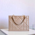 DIOR MEDIUM TOTE BOOK 26 BAG IN BEIGE CREAM CALFSKIN