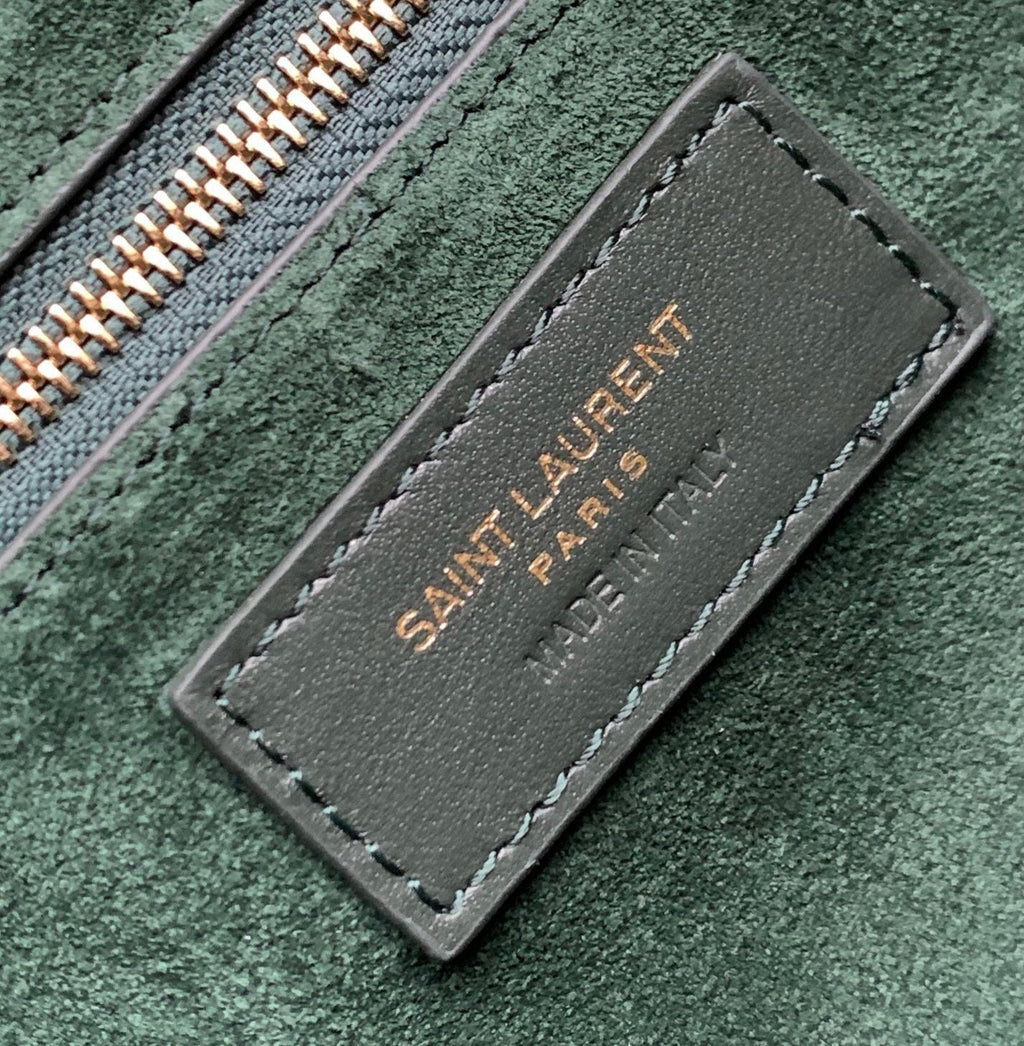 SAINT LAURENT LE 5 À 7 BAG 24 DARK GREEN CALFSKIN