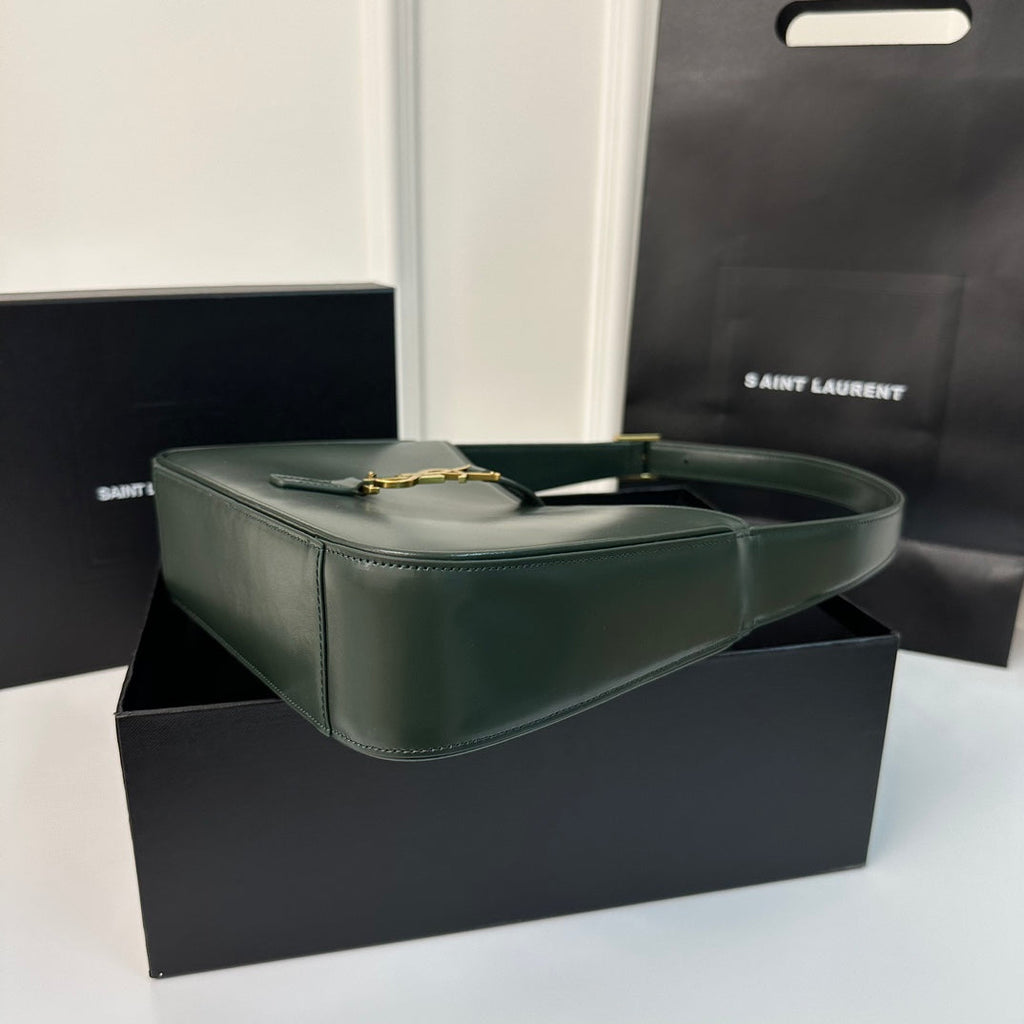 SAINT LAURENT LE 5 À 7 BAG 24 DARK GREEN CALFSKIN