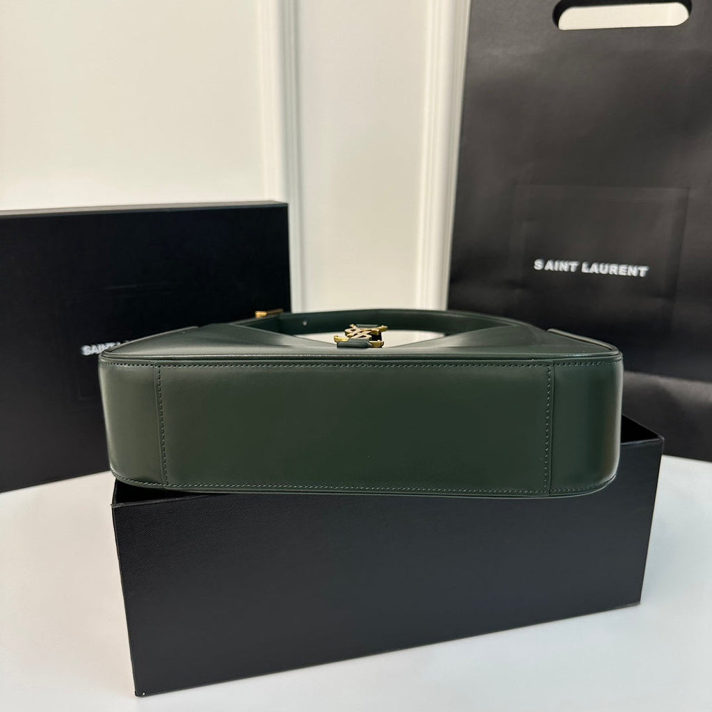 SAINT LAURENT LE 5 À 7 BAG 24 DARK GREEN CALFSKIN