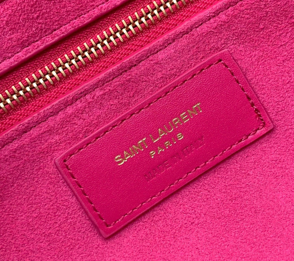 SAINT LAURENT LE 5 À 7 BAG 24 BRIGHT PINK CALFSKIN
