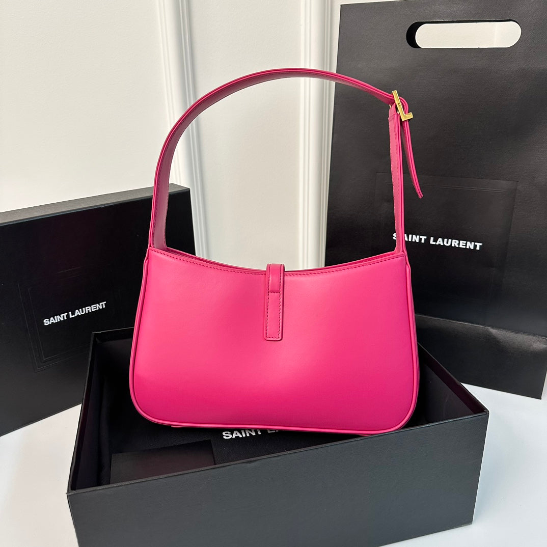 SAINT LAURENT LE 5 À 7 BAG 24 BRIGHT PINK CALFSKIN