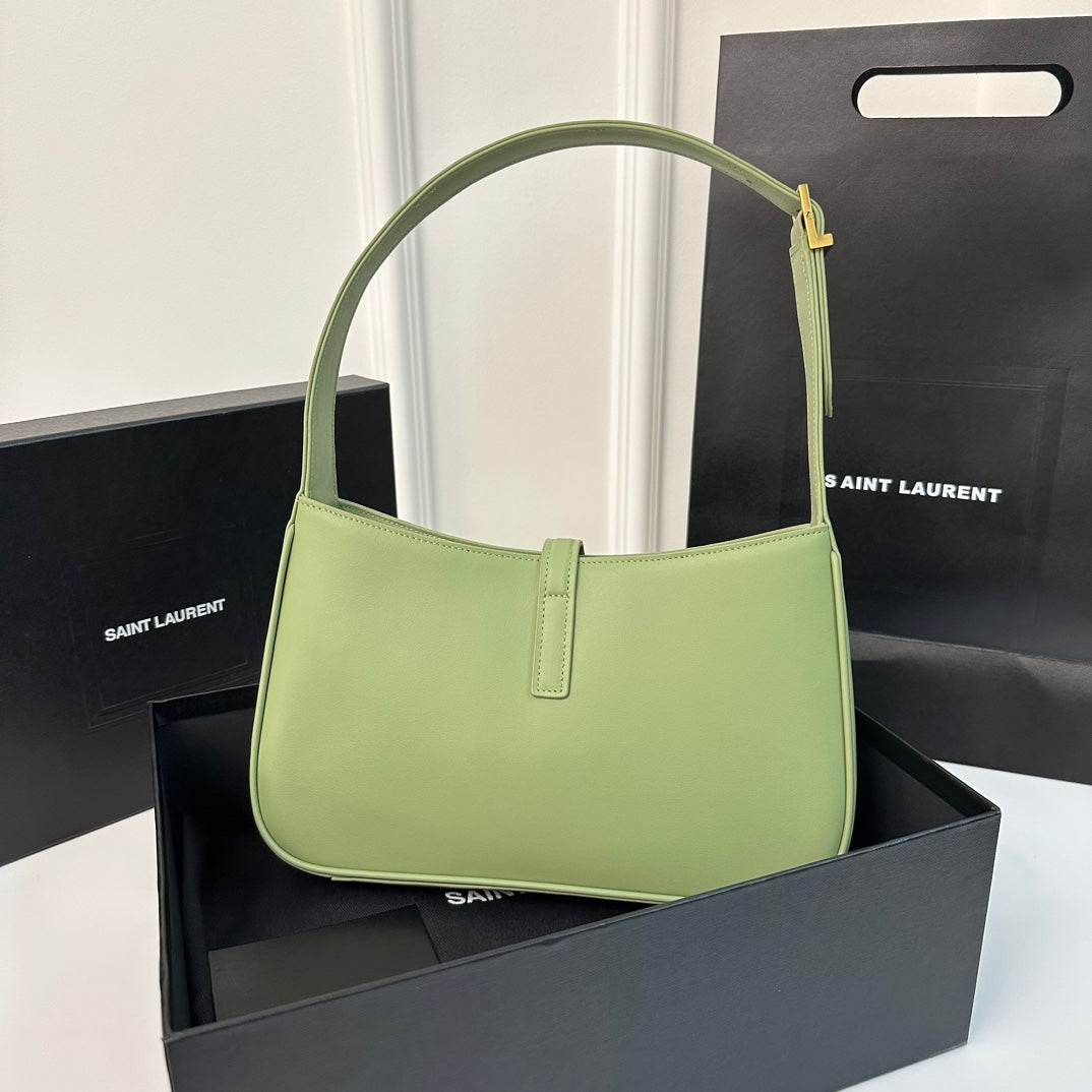 SAINT LAURENT LE 5 À 7 BAG 24 LIGHT GREEN CALFSKIN