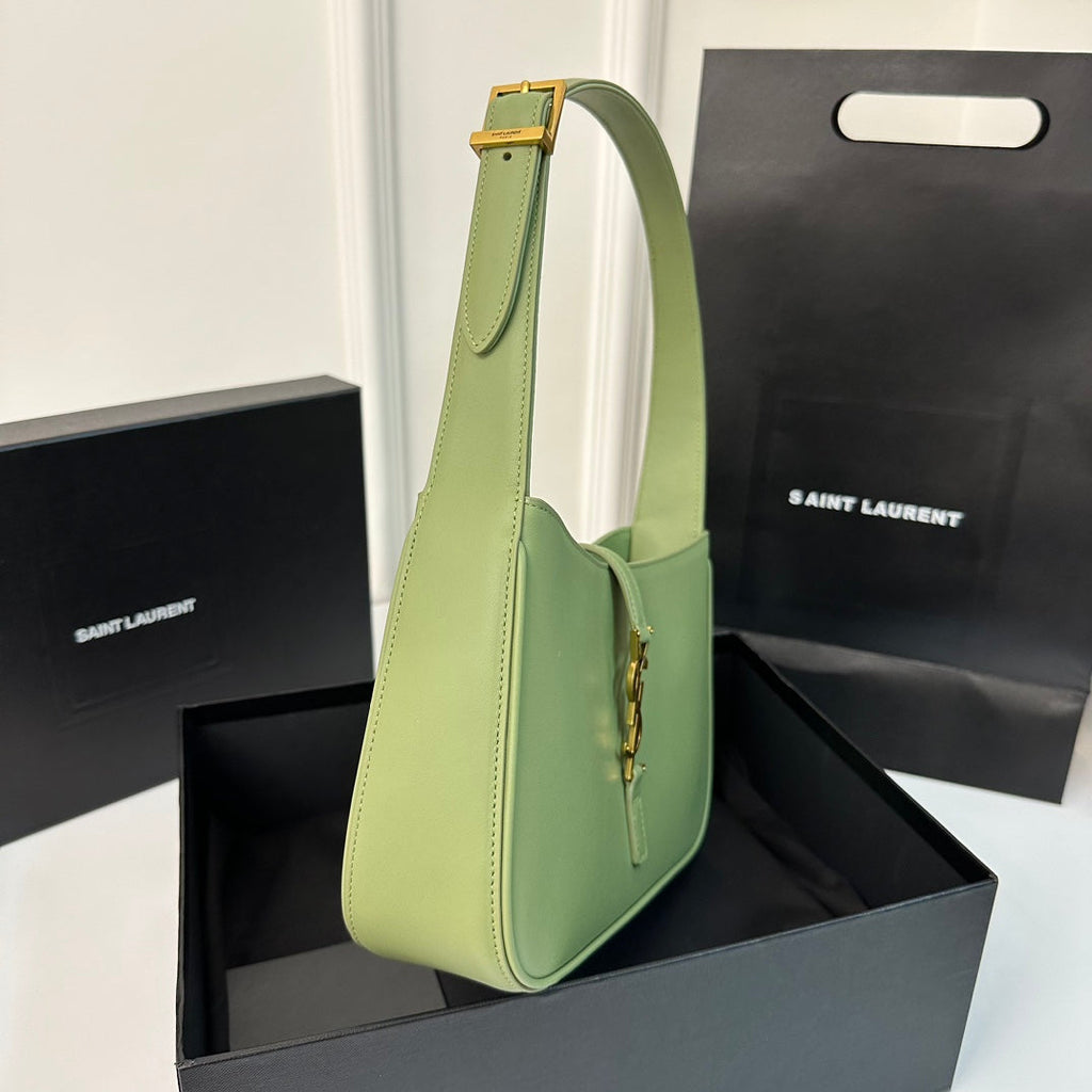 SAINT LAURENT LE 5 À 7 BAG 24 LIGHT GREEN CALFSKIN