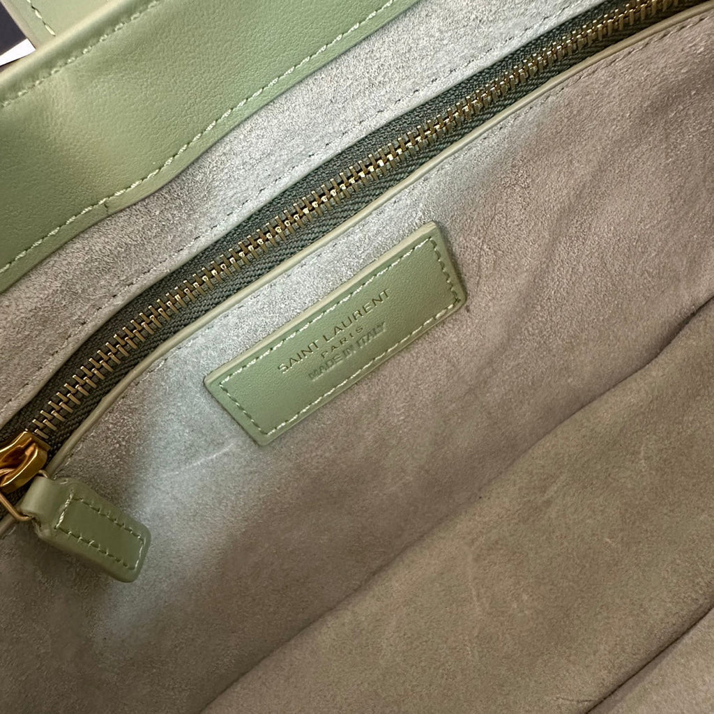SAINT LAURENT LE 5 À 7 BAG 24 LIGHT GREEN CALFSKIN