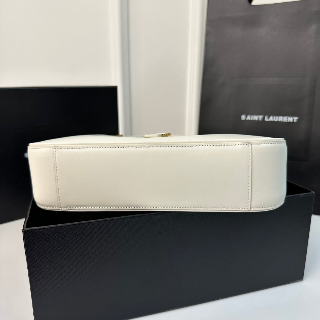 SAINT LAURENT LE 5 À 7 BAG 24 WHITE CALFSKIN