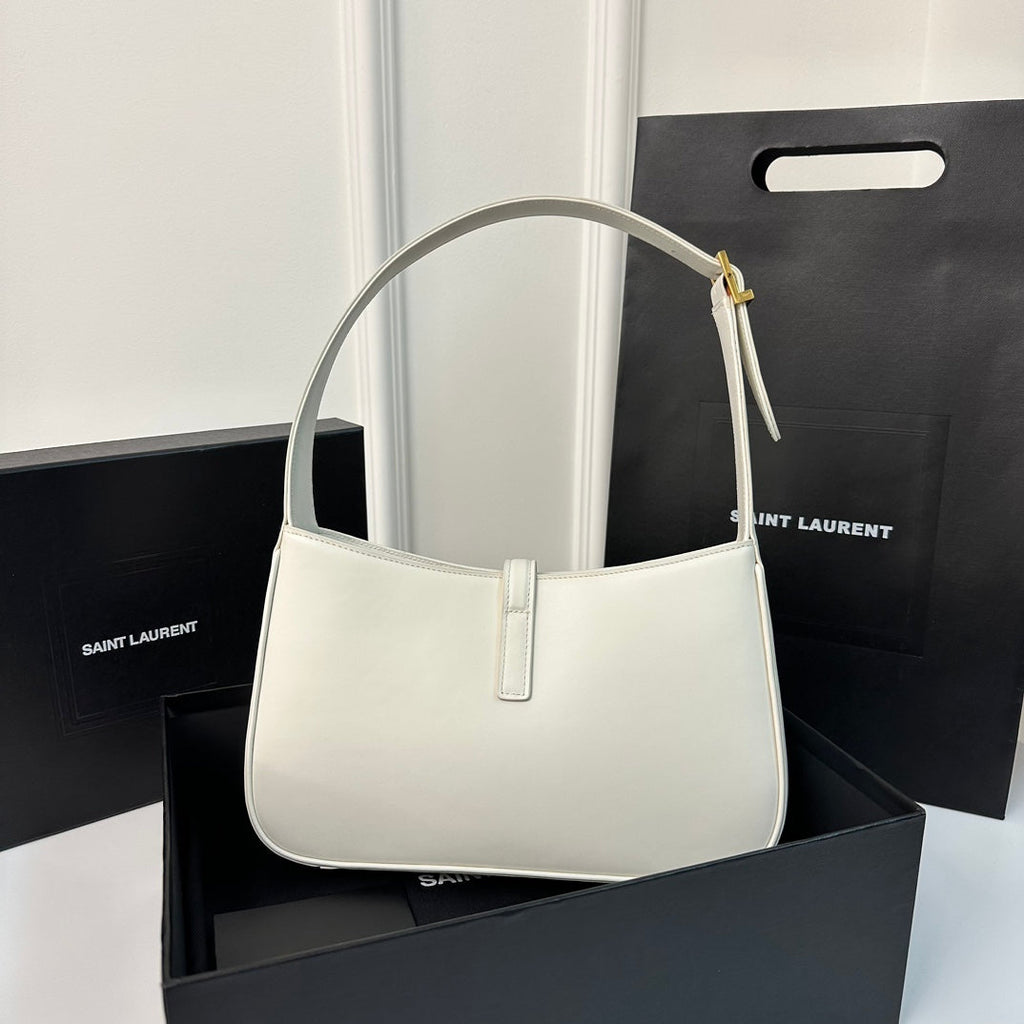 SAINT LAURENT LE 5 À 7 BAG 24 WHITE CALFSKIN