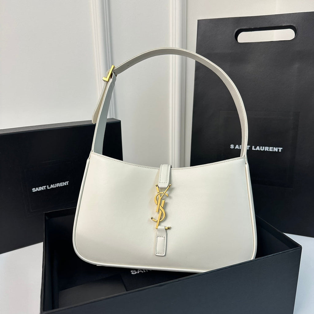 SAINT LAURENT LE 5 À 7 BAG 24 WHITE CALFSKIN