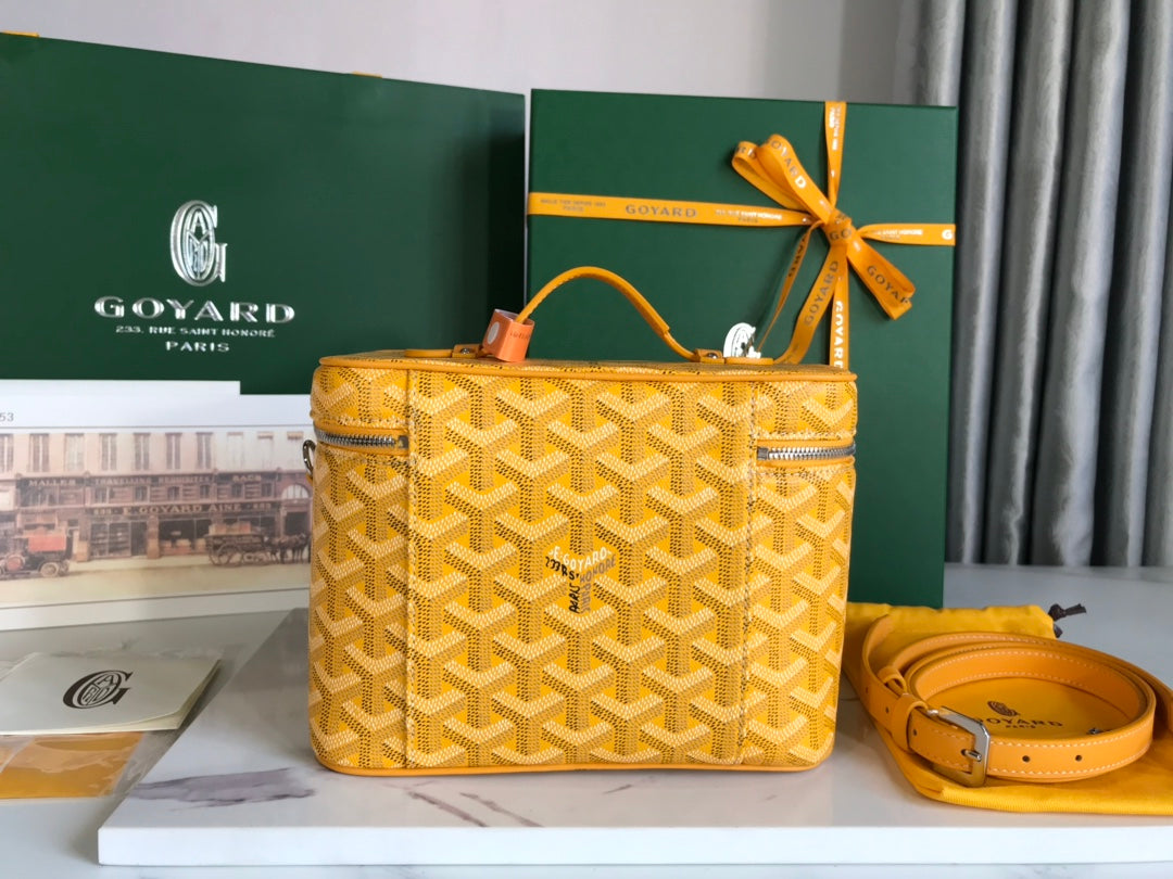 GOYARD MUSE VANITY CASE 20 IN YELLOW GOYARDINE CANVAS