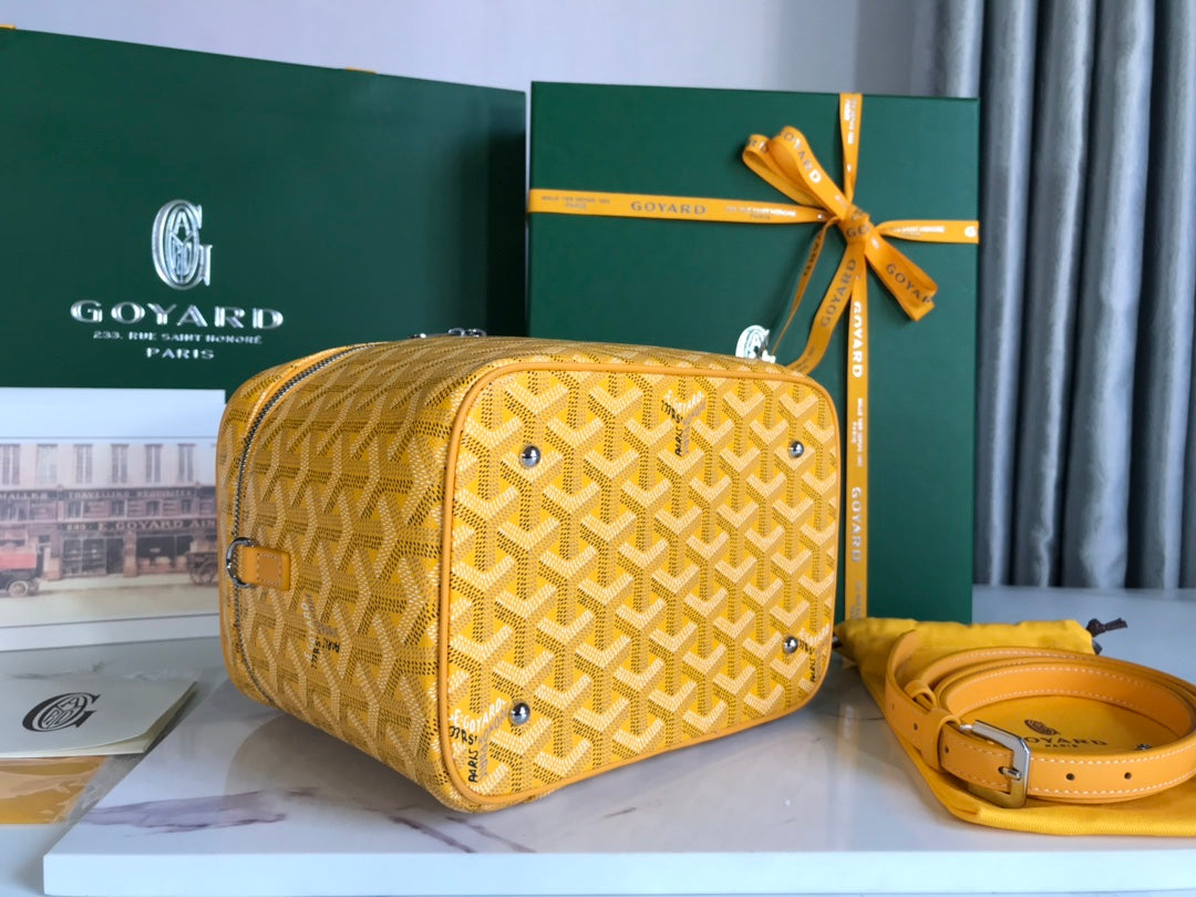 GOYARD MUSE VANITY CASE 20 IN YELLOW GOYARDINE CANVAS