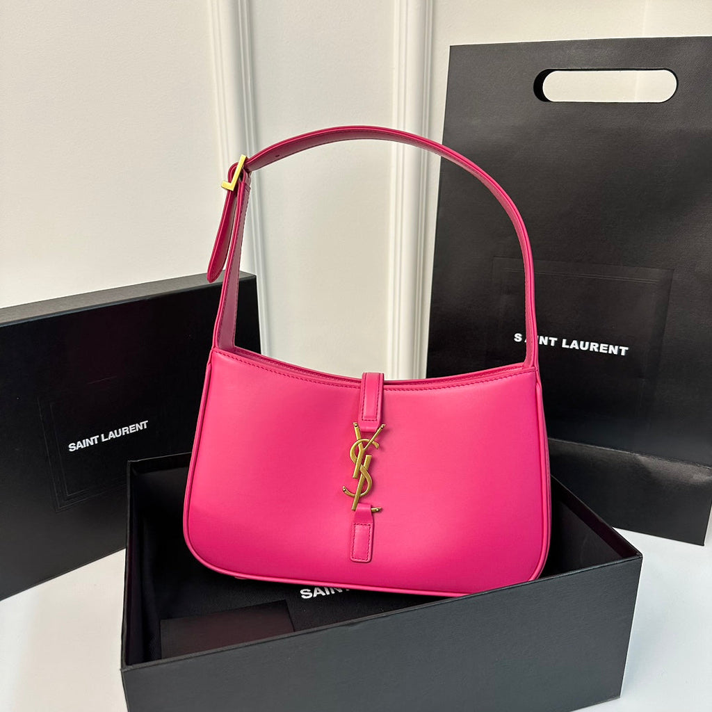 SAINT LAURENT LE 5 À 7 BAG 24 BRIGHT PINK CALFSKIN