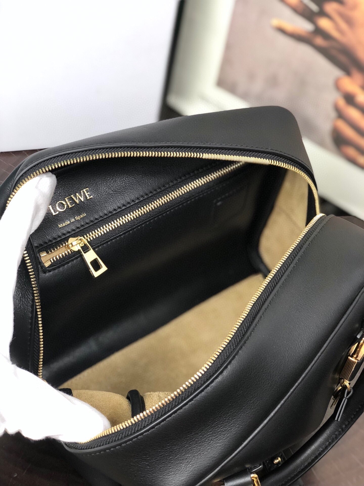 LOEWE LOE AMAZONA 19 BAG IN BLACK NAPPA CALFSKIN
