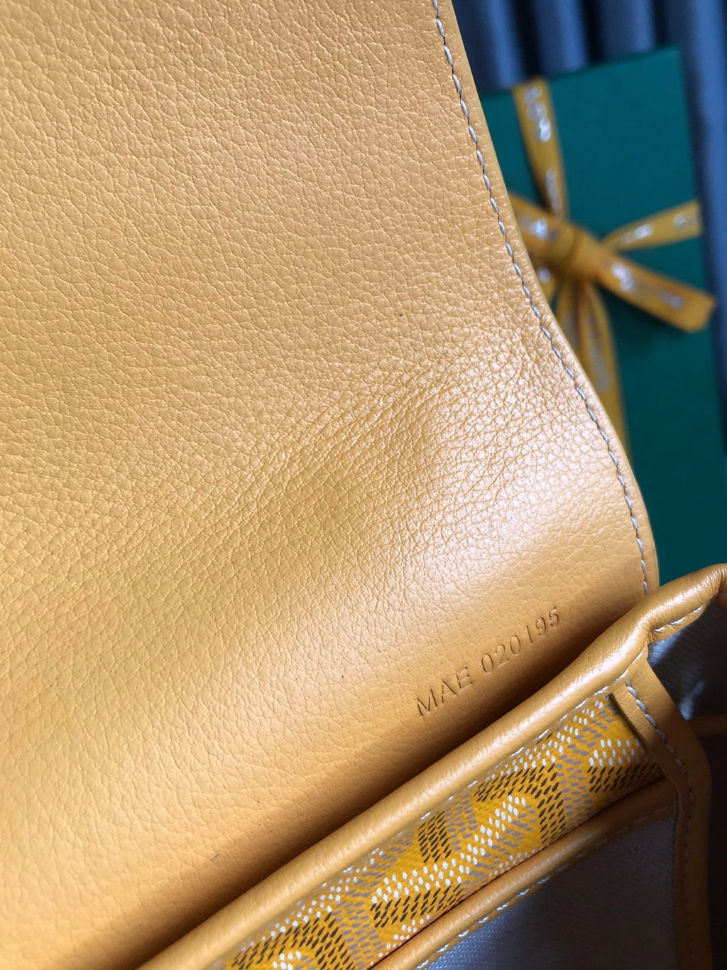 GOYARD ALPIN MINI BACKPACK 21 IN YELLOW LAMBSKIN AND GOYARDINE CANVAS